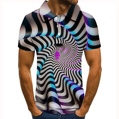 

Men's Daily Basic Polo - 3D Rainbow