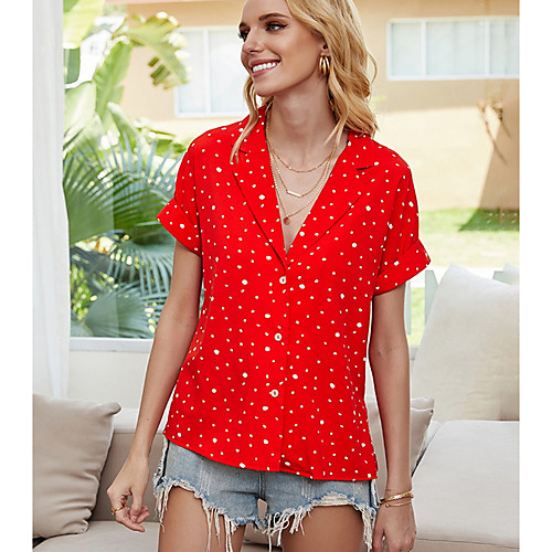 

Women's Solid Colored Shirt Daily Red