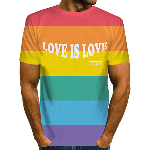

Men's 3D Sun Flower Print T-shirt Basic Exaggerated Daily Rainbow