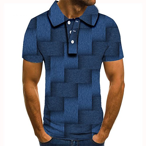

Men's Graphic 3D Print Print Polo Daily Blue
