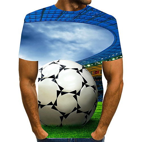 

Men's Daily Weekend Basic / Exaggerated T-shirt - Color Block / 3D Print Rainbow