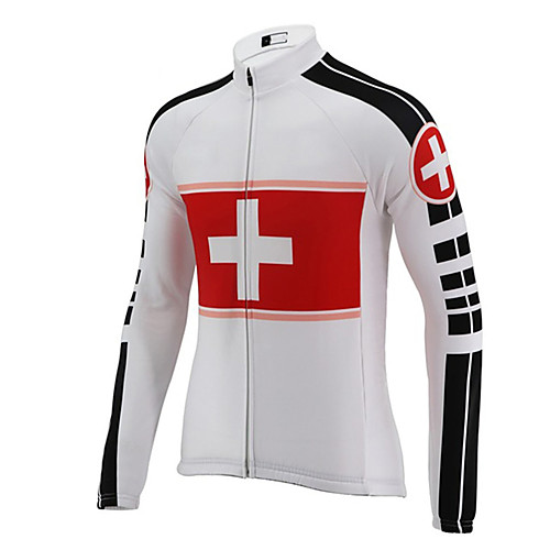 

21Grams Men's Long Sleeve Cycling Jersey Black / White Bike Jersey Top Mountain Bike MTB Road Bike Cycling UV Resistant Breathable Quick Dry Sports Clothing Apparel / Stretchy