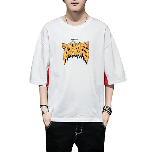 

Men's Daily Weekend T-shirt - Graphic / Solid Colored / Letter Purple