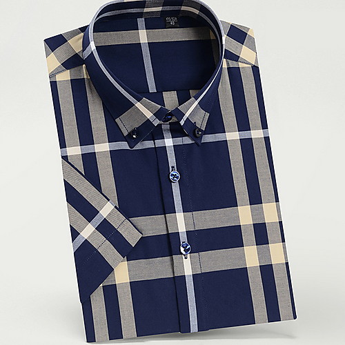 

Men's Houndstooth Print Shirt Daily Navy Blue