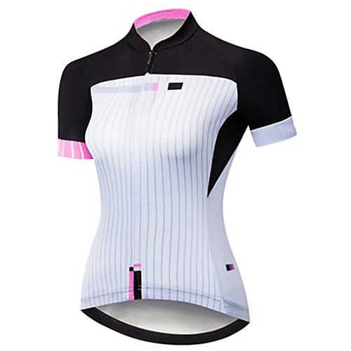 

21Grams Women's Short Sleeve Cycling Jersey Black / White Bike Jersey Top Mountain Bike MTB Road Bike Cycling UV Resistant Breathable Quick Dry Sports Clothing Apparel / Stretchy
