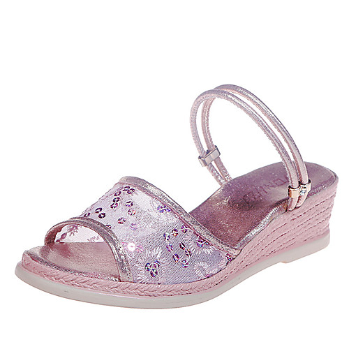 

Women's Sandals 2020 Spring & Fall / Spring & Summer Wedge Heel Open Toe Classic Basic Daily Party & Evening PU Pink / Gold / Silver