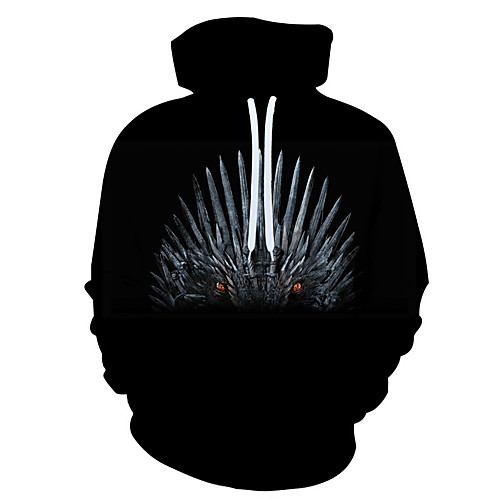 

Men's 3D Print / Casual Hoodie - 3D / Cartoon / Character Black US32 / UK32 / EU40