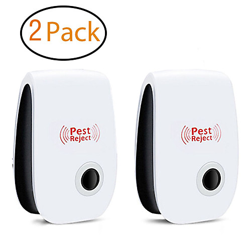 

2Pcs Ultrasonic Plug in Pest Repeller for Flea, Insects, Mosquitoes, Mice, Spiders, Ants, Rats, Roaches, Bugs, Non-Toxic, Humans & Pets Safe