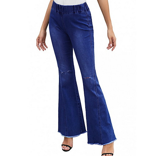 

Women's Basic Chinos Pants - Solid Colored Black Navy Blue Light Blue S M L