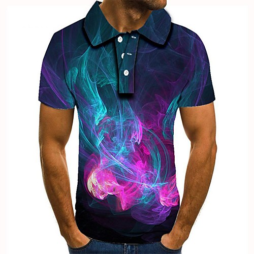 

Men's Graphic 3D Print Print Polo Daily Rainbow