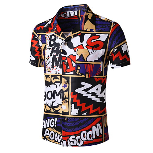 

Men's Geometric Graphic Print Shirt Tropical Daily Black