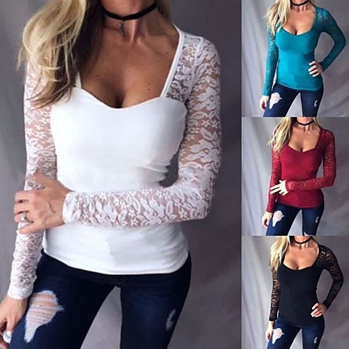 

Women's Solid Colored T-shirt Daily Square Neck White / Black / Blue / Red