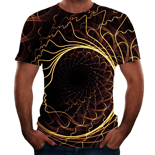 

Men's Going out Weekend Basic T-shirt - Color Block / 3D / Animal Rainbow