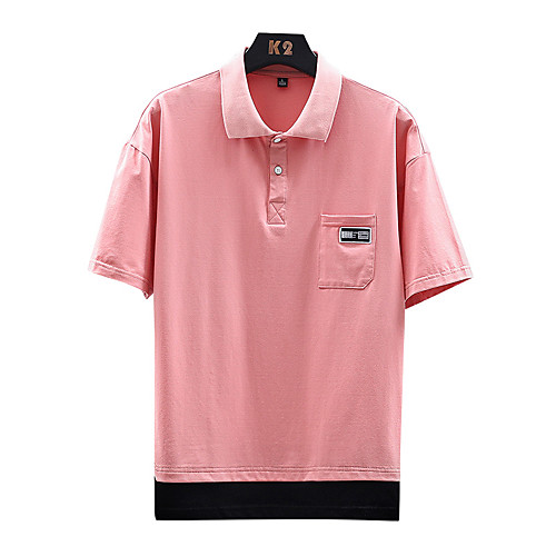 

Men's Daily Elegant Polo - Solid Colored Blushing Pink