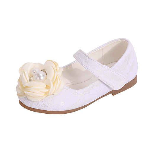 

Girls' Comfort / Flower Girl Shoes Lace Flats Toddler(9m-4ys) / Little Kids(4-7ys) Pearl / Sparkling Glitter / Flower White / Pink Spring / Fall / Party & Evening