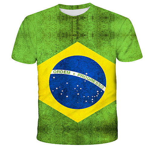 

Men's 3D Tie Dye Wolf Print T-shirt Street chic Exaggerated Daily Holiday Round Neck Rainbow / Short Sleeve / Animal