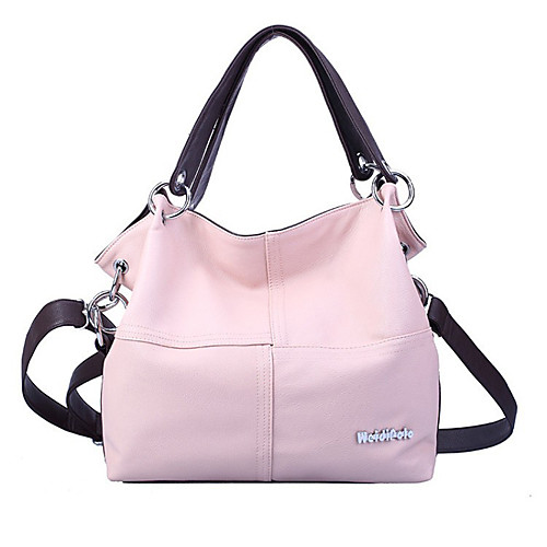 

Women's Zipper PU Top Handle Bag Solid Color Black / Blushing Pink / Green