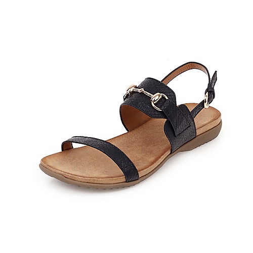 

Women's Sandals 2020 Summer Flat Heel Open Toe Casual Daily Rivet / Buckle Solid Colored PU Almond / Black / Pink