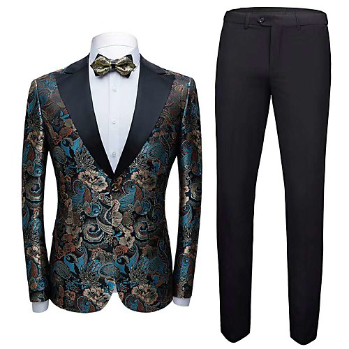 

Tuxedos Slim Fit Peak Single Breasted One-button Spandex / Polyester Artwork / Snake Print / Fashion