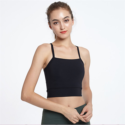 

Women's Yoga Top Strap Tank Open Back Solid Color Black Gray Coffee Elastane Yoga Running Fitness Vest / Gilet Top Sleeveless Sport Activewear Lightweight Breathable Comfortable Stretchy