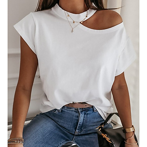 

Women's Solid Colored T-shirt Daily Blushing Pink / White / Black