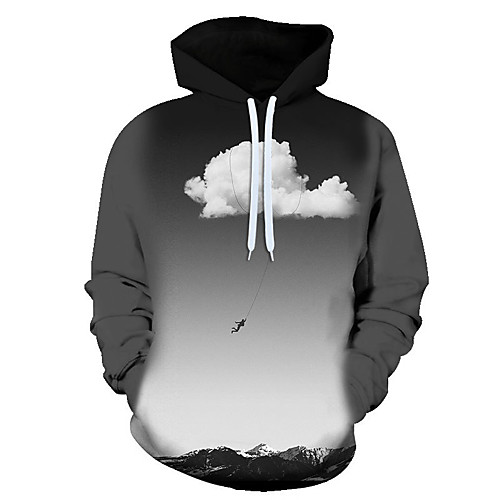 

Men's 3D Print / Casual Hoodie - 3D / Cartoon / Character Black US32 / UK32 / EU40