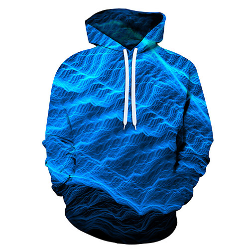 

Men's 3D Print / Casual Hoodie - 3D / Cartoon / Character Blue US32 / UK32 / EU40