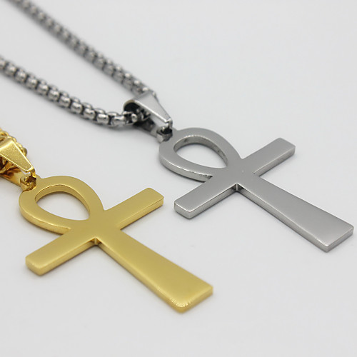 

Necklace Crossover Cross Statement Unique Design Trendy Fashion Titanium Steel Gold Silver 60 cm Necklace Jewelry 1pc For Party Evening Sport Street