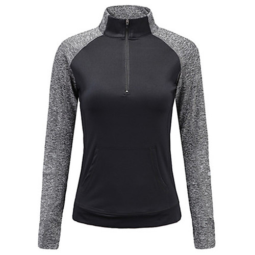 

Women's Half Zip Elastane Workout Shirt Running Shirt Winter Running Active Training Fitness Breathable Moisture Wicking Soft Sportswear Top Long Sleeve Activewear Stretchy