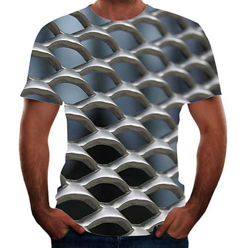 

Men's Going out Weekend Basic T-shirt - Color Block / 3D / Animal Rainbow