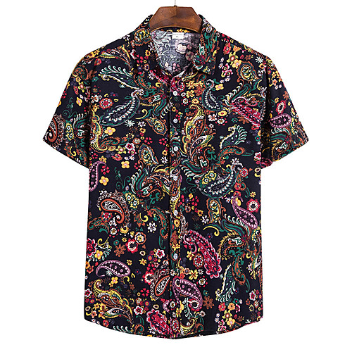 

Men's Tribal Shirt Vintage Street chic Holiday Weekend Black
