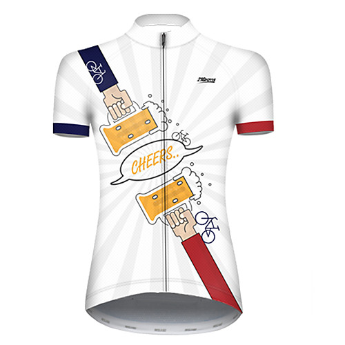 

21Grams Women's Short Sleeve Cycling Jersey Red / White Oktoberfest Beer Bike Top Mountain Bike MTB Road Bike Cycling Breathable Sports Clothing Apparel / Micro-elastic