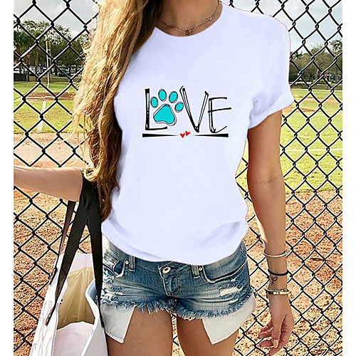 

Women's Letter T-shirt Daily Wine / White / Black / Red / Army Green / Navy Blue