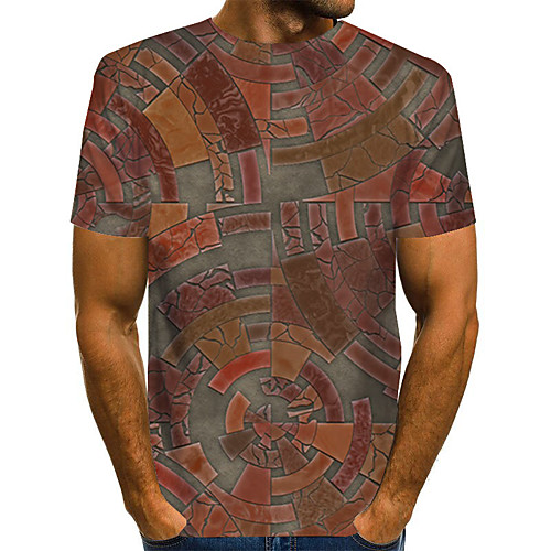 

Men's Daily Basic T-shirt - 3D Print Light Brown