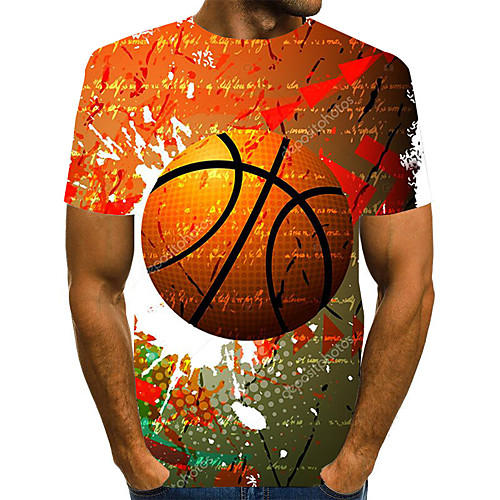 

Men's Daily Weekend Basic / Exaggerated T-shirt - Color Block / 3D Print Rainbow