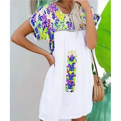 

Women's Geometric Blouse Daily White / Blue / Purple / Red