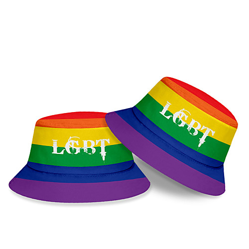 

Inspired by Cosplay LGBT Pride Fisherman Hat Bucket hat Polyester / Cotton Blend Rainbow Printing Hat For Men's / Women's