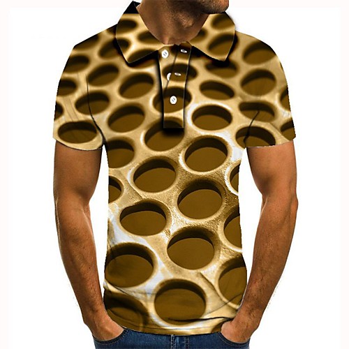 

Men's Graphic 3D Print Print Polo Daily Khaki