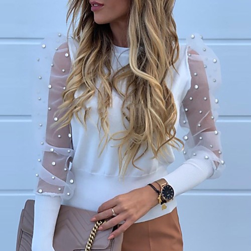 

Women's Daily Blouse - Solid Colored White