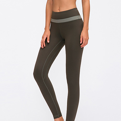 

Women's High Waist Yoga Pants Winter Pocket Color Block Black Green Purplish Grey Gray Elastane Running Fitness Gym Workout Tights Leggings Sport Activewear Breathable Moisture Wicking Butt Lift