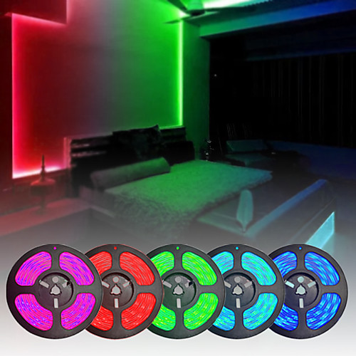 

2x5M Flexible LED Light Strips / Light Sets / RGB Strip Lights 300 LEDs SMD5050 10mm 1 12V 6A Adapter / 1 24Keys Remote Controller 1 set Color-changing Waterproof / APP Control / Cuttable 85-265 V