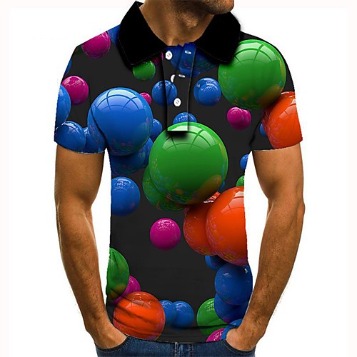 

Men's Graphic 3D Print Print Polo Daily Rainbow