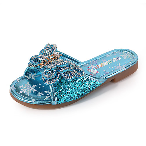 

Girls' Comfort / Flower Girl Shoes PU Slippers & Flip-Flops Little Kids(4-7ys) / Big Kids(7years ) Rhinestone / Bowknot / Sparkling Glitter Pink / Blue / Silver Summer / Fall / Party & Evening