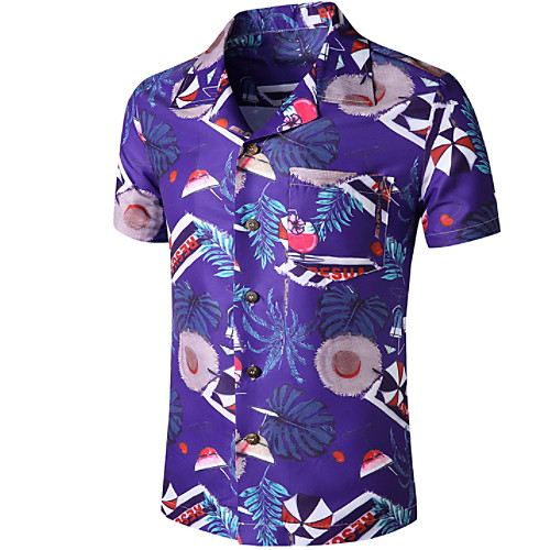 

Men's Graphic Print Shirt Tropical Daily Purple