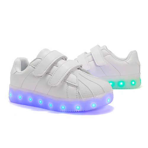 

Boys' / Girls' LED Shoes PU Sneakers Little Kids(4-7ys) / Big Kids(7years ) Walking Shoes LED Purple / Pink / White Spring / Fall / Striped