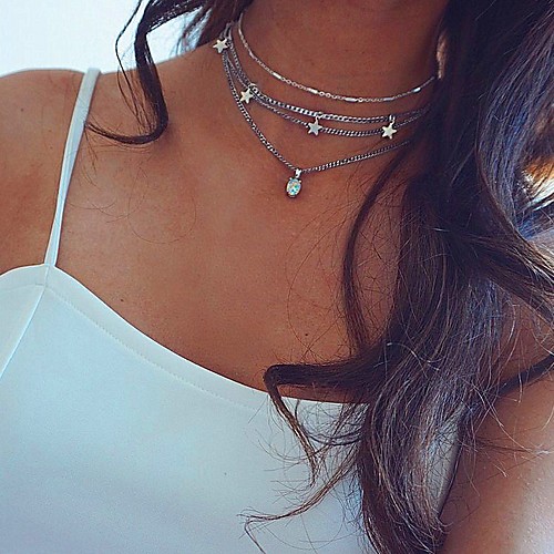 

Women's Choker Necklace Chrome Silver 40 cm Necklace Jewelry 1pc For Daily
