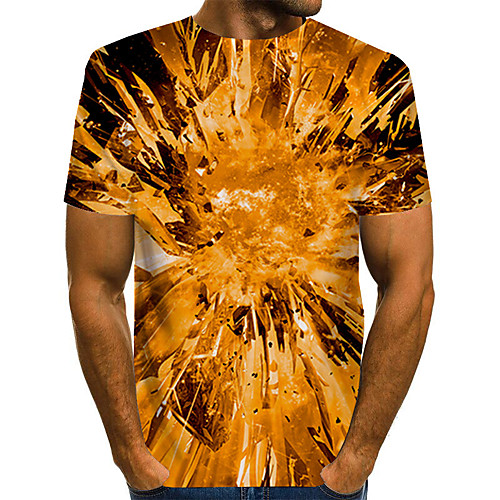 

Men's Daily Basic T-shirt - 3D Print Yellow