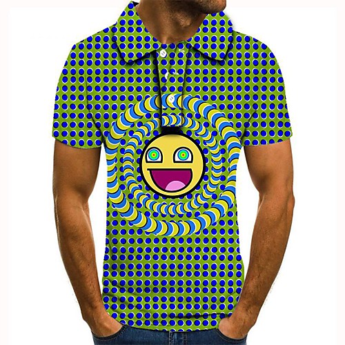 

Men's Graphic 3D Print Print Polo Daily Green