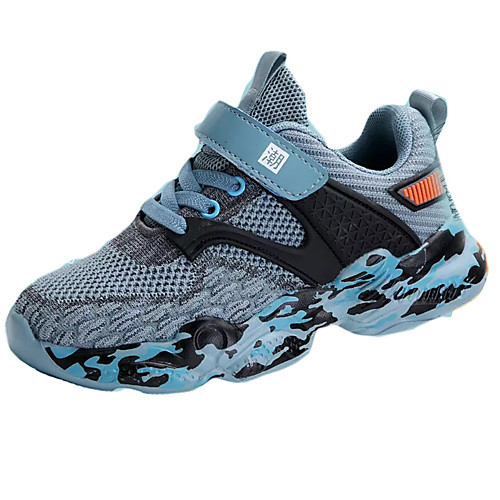 

Boys' Comfort PU / Flyknit Trainers / Athletic Shoes Big Kids(7years ) Running Shoes Black / Dark Blue / Gray Summer / Color Block