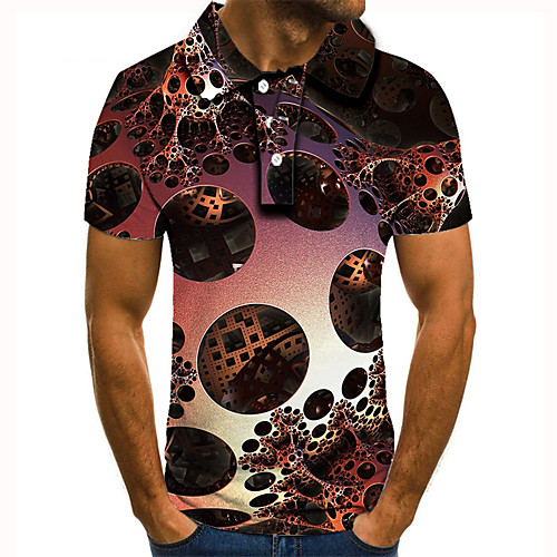 

Men's Graphic 3D Print Print Polo Daily Light Brown